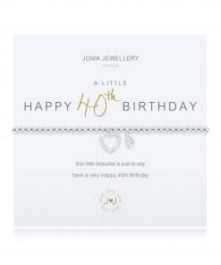 Happy 40th Birthday Silver Bracelet by Joma Jewellery