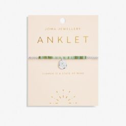 Green Shell Silver Star Anklet