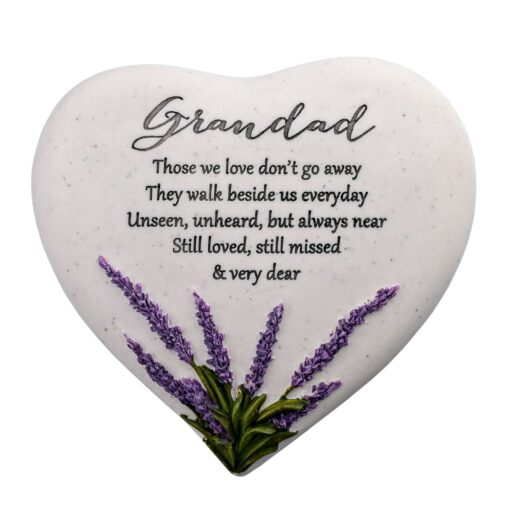Thoughts Of You Heart Stone Lavender Grandad