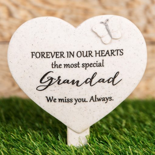 Thoughts Of You Heart Graveside Stake- Grandad