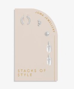 Stacks Of Style Silver Earrings Set