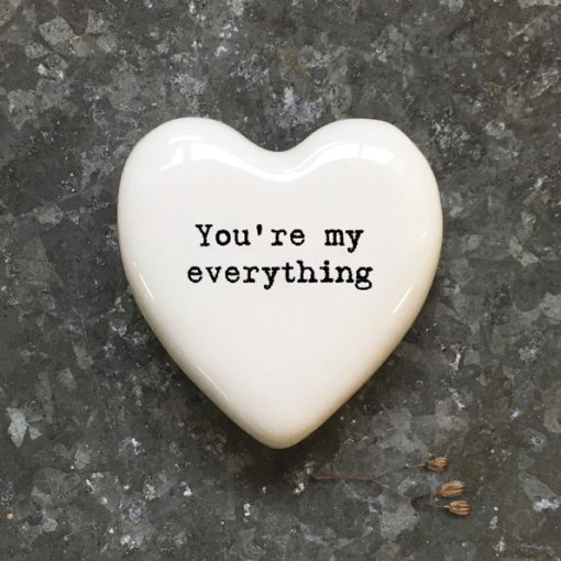 East of India White heart token-You Are My Everything