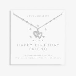 Joma Jewellery A Little 'Happy Birthday Friend' Necklace In Silver Plating
