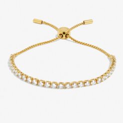 Joma Jewellery Cubic Zirconia Tennis Bracelet Bar Gold Plating