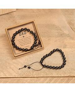 Black Onyx Gemstone Bead Dad Bracelet