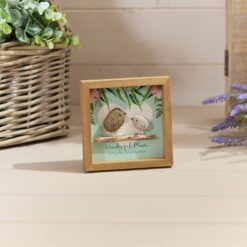 Floral Feathered Wood Framed Mum Plaque With Resin Birds
