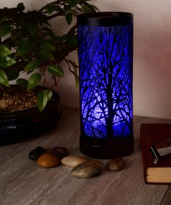 Blue LED lit Sense Aroma LED Colour Changing Aroma Lamp in the black design