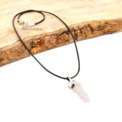 MYGA Crystal Pendant Necklace Rose Quartz