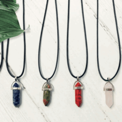 Alternative view of MYGA Crystal Pendant Necklace Rose Quartz
