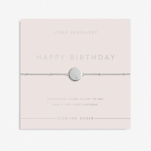Sterling Silver 'Happy Birthday' Bracelet
