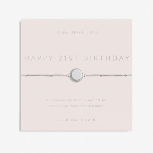 Joma Jewellery Sterling Silver 'Happy 21st Birthday' Bracelet