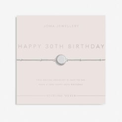 Joma Jewellery Sterling Silver 'Happy 30th Birthday' Bracelet