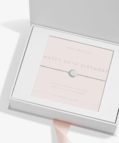 Joma Jewellery Sterling Silver 'Happy 40th Birthday' Bracelet