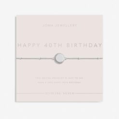 Joma Jewellery Sterling Silver 'Happy 40th Birthday' Bracelet