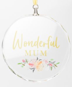 Peaches & Cream Hanging Glass Plaque - Mum